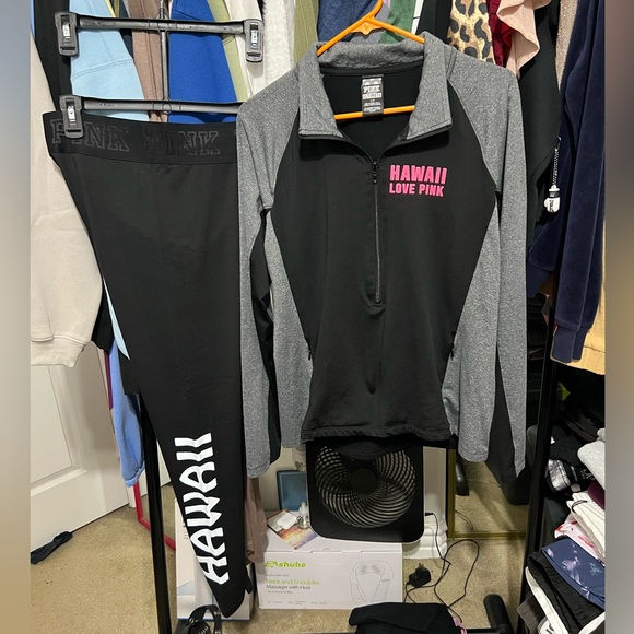 Victoria Secret Pink Ultimate Collection Hawaii Half Zip Track Jacket & Leggings - Picture 13 of 13